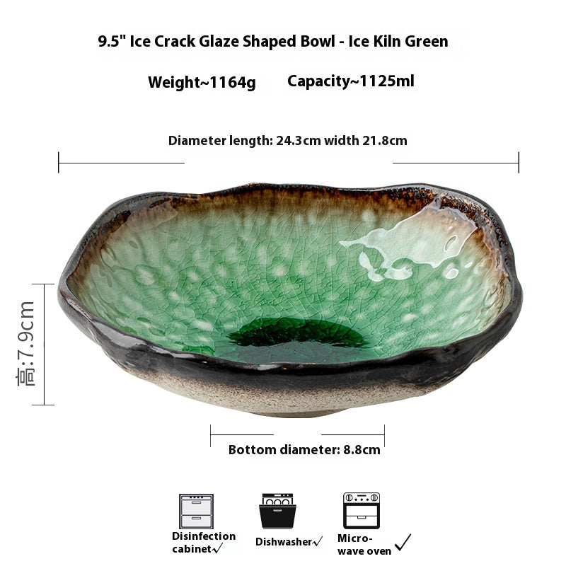 Ceramic Noodle Bowl Soup Bowl - Special-Shaped Japanese Style Kitchen Dinnerware