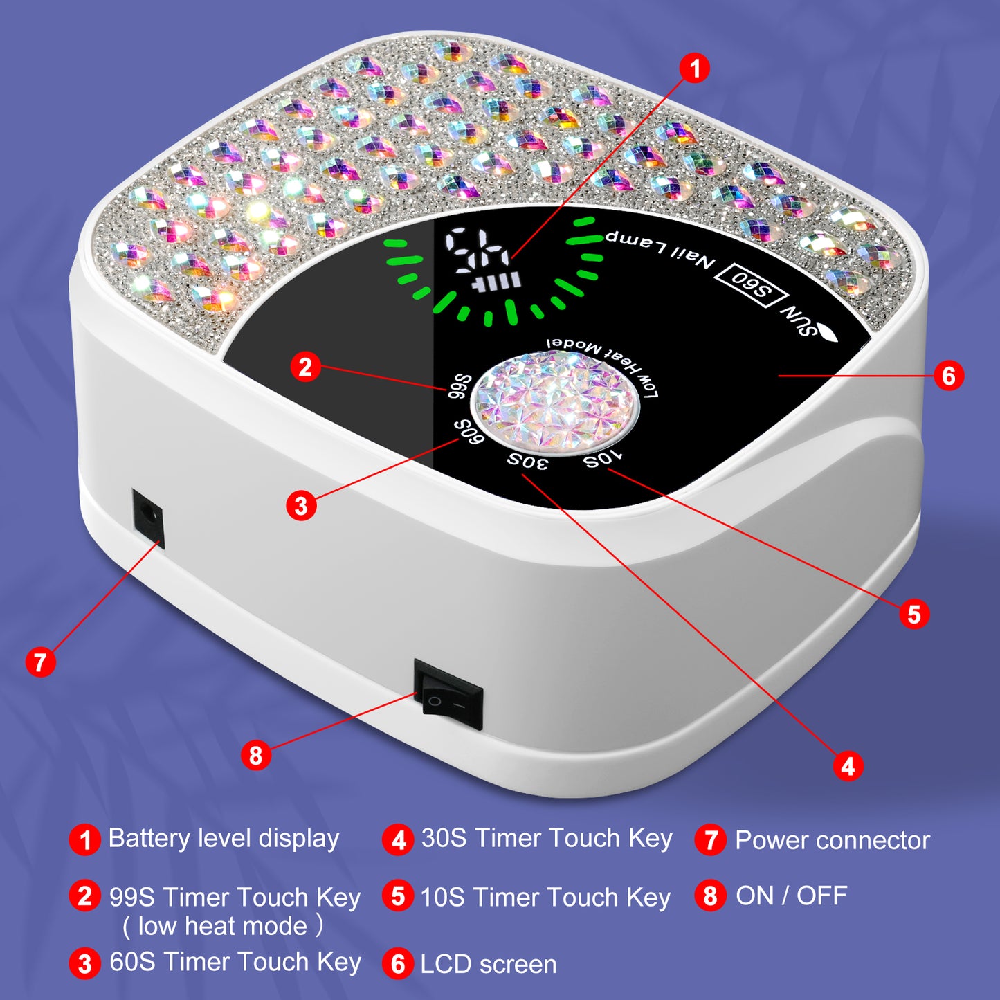 Professional Cordless UV LED Nail Lamp - Rechargeable Gel Nail Dryer