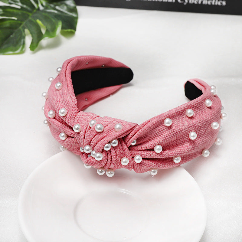 Pearl Knotted Headband - Solid Colors