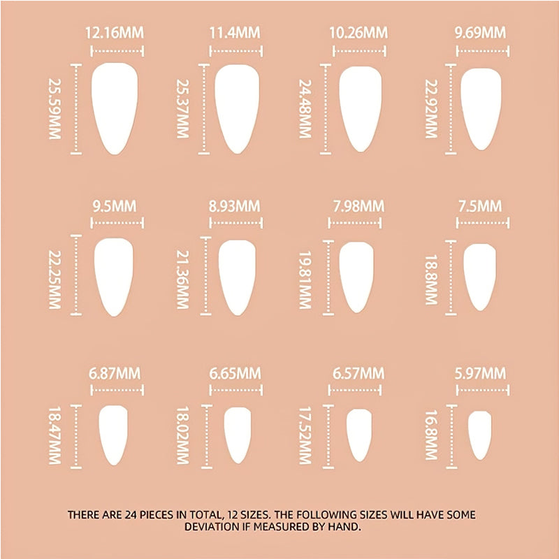 Long Press-On Nail Tips - Green Star Design, 24 Piece Set