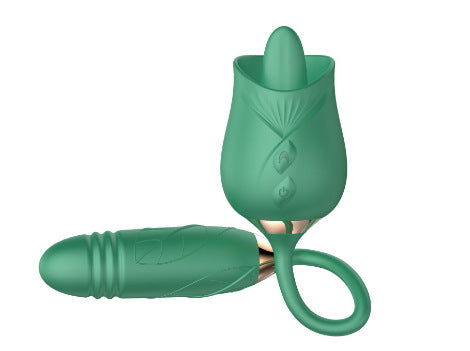 Women's Electric Rose Flower Shape Vibration Massage Tool - Telescopic & Relaxation