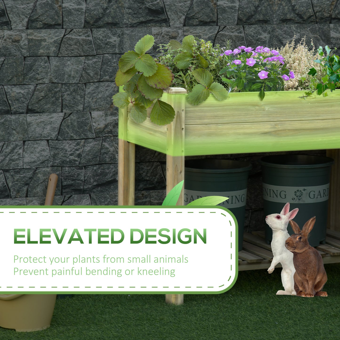 Raised Garden Bed with Legs and Storage Shelf - 36x20x30 Inches