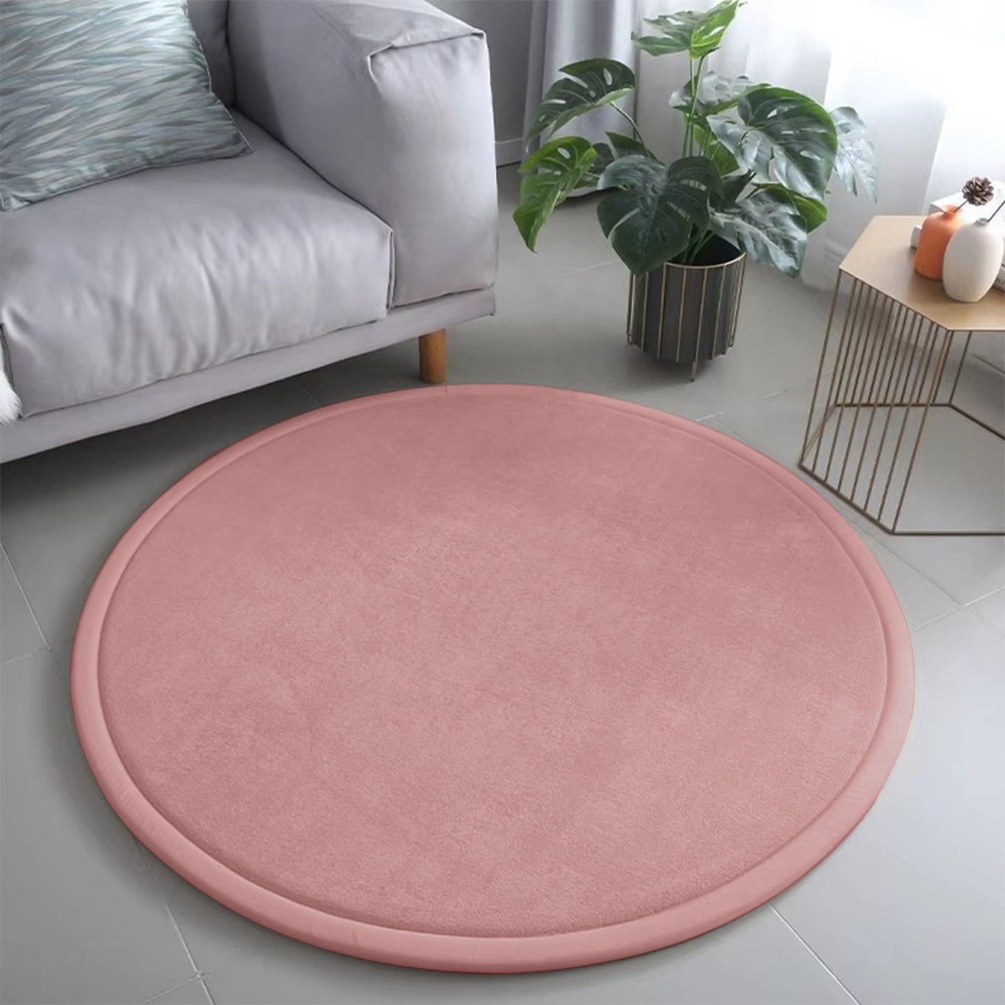 Round Thickened Polyester Floor Mat - Modern Minimalist Home Decor