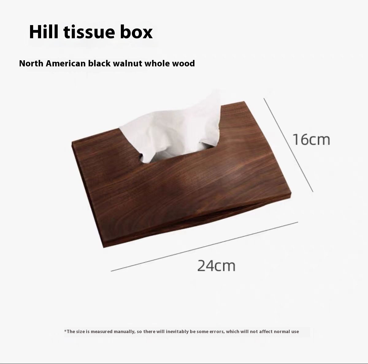 Minimalist Solid Wood Tissue Box Holder for Desk or Bathroom