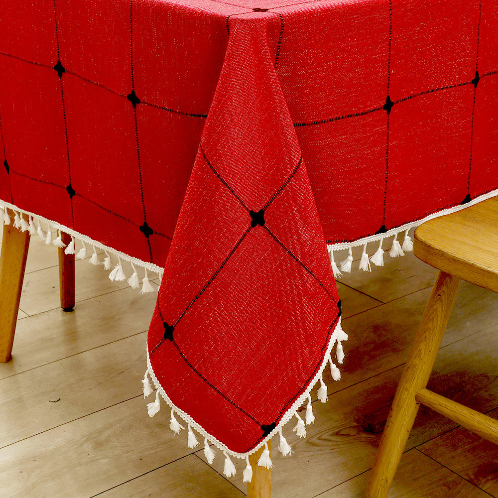 Waterproof Cotton Linen Tablecloth for Farmhouse Dining Room
