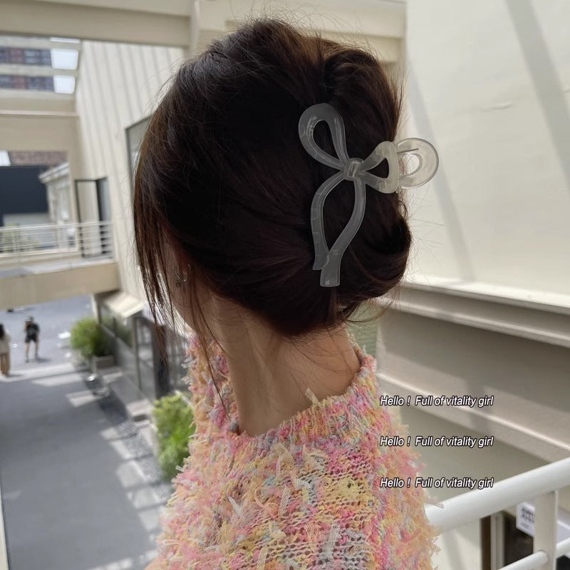Acrylic Bow Claw Clip - Korean Style Hair Accessory