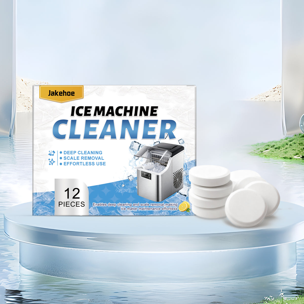 Ice Maker Cleaning Sheets 12 Pack - Food-Grade Descaler & Odor Remover