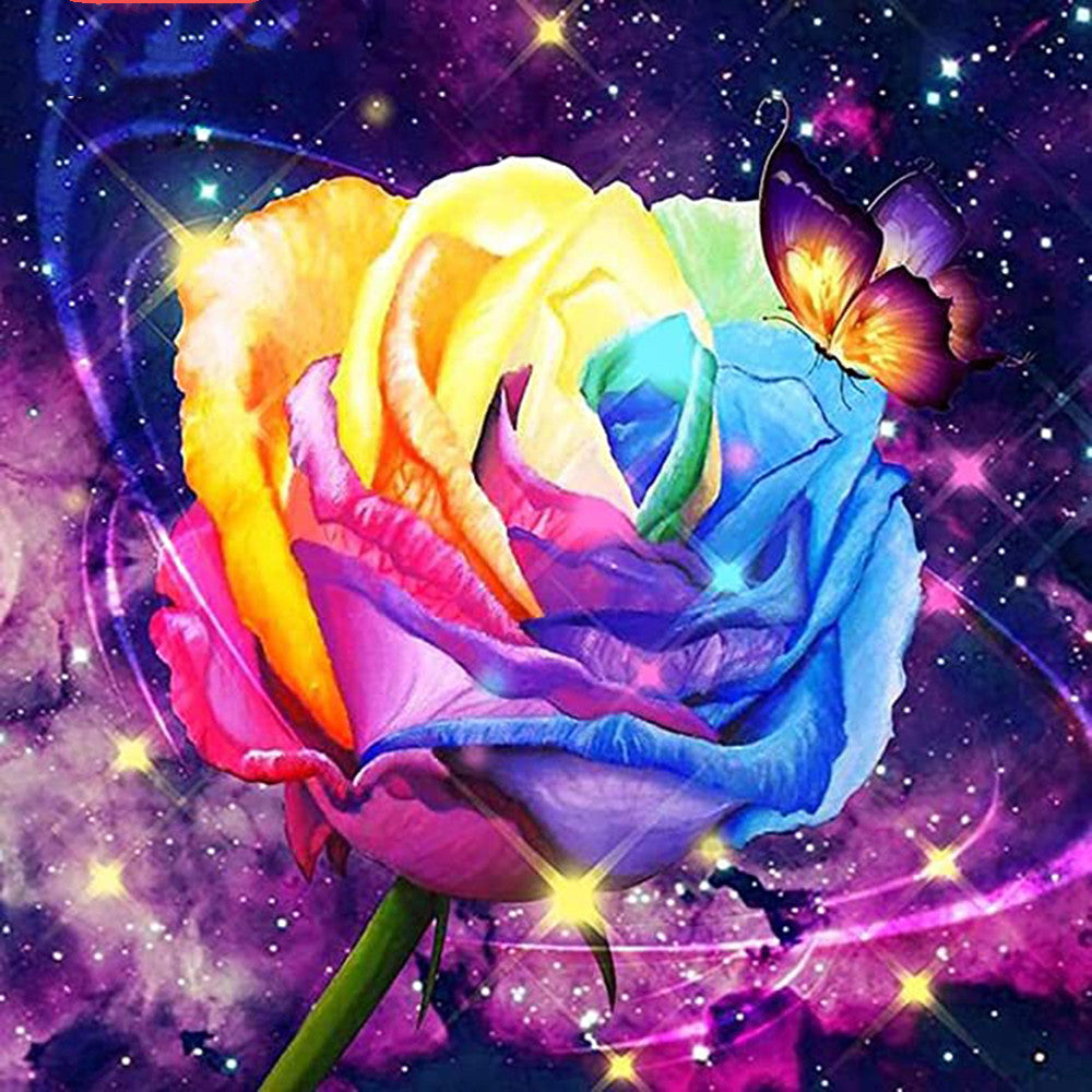 5D DIY Diamond Painting Kit Rose Mosaic - Round & Square Styles, 25x25cm to 50x50cm
