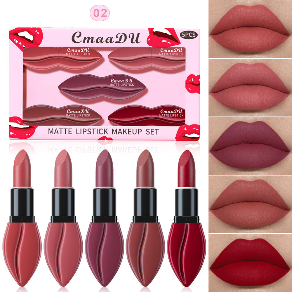 Matte Lipstick Set - Versatile & Easy to Apply, 5-Piece