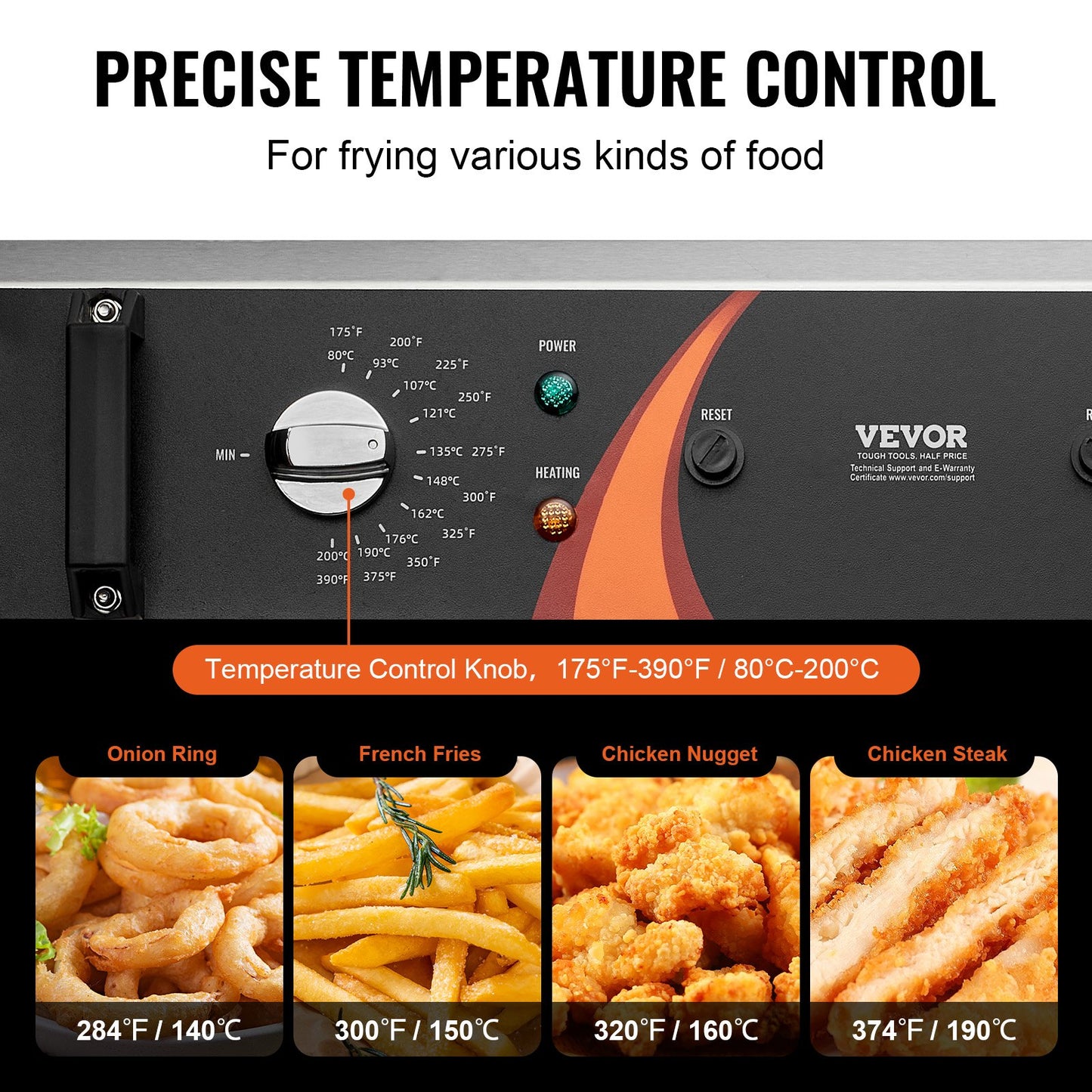 Commercial Electric Deep Fryer 3000W 30.6Qt / 29L Large Capacity Kitchen Appliance - Silver