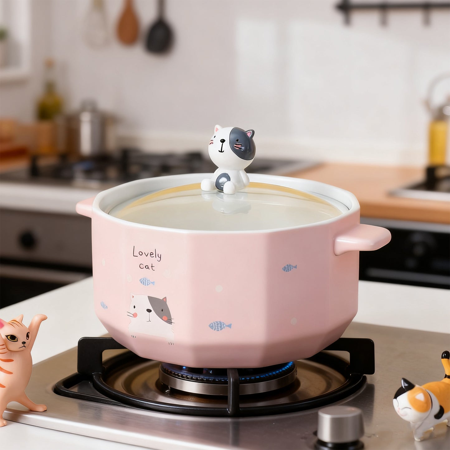 Cartoon Cat Noodles Bowl - 850ml Capacity Kitchen Storage