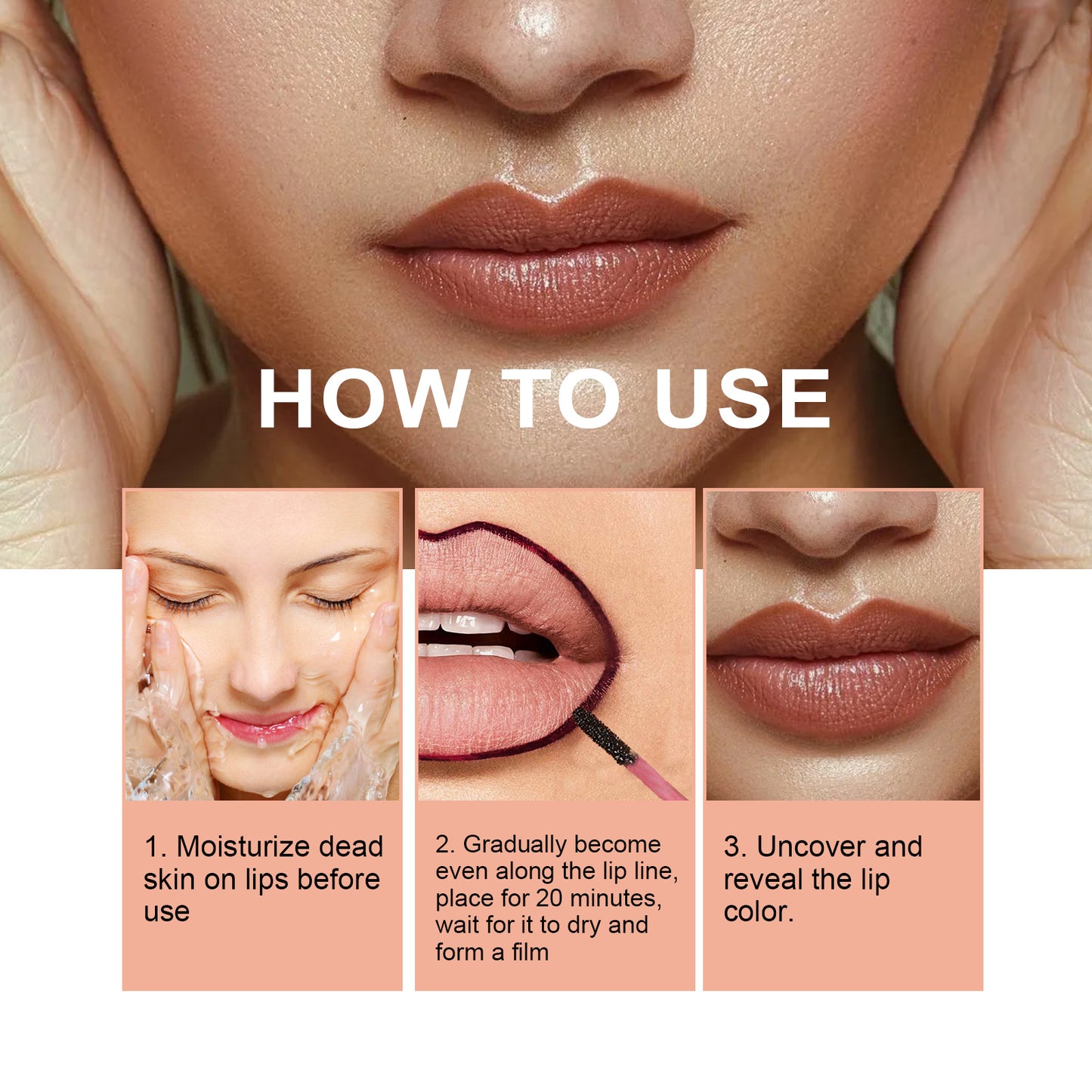 Peel-Off Lip Liner Stain - Long-Lasting Waterproof Lip Color & Plumper