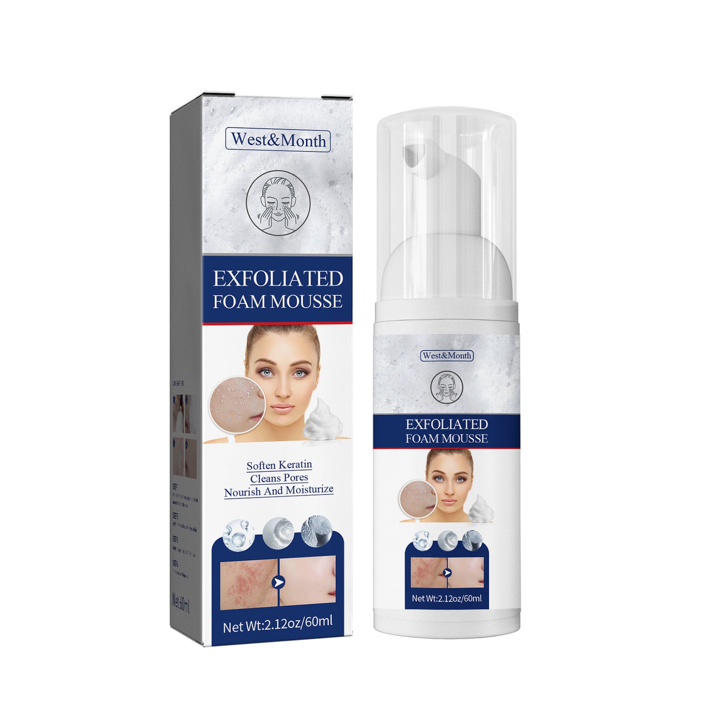 Exfoliating Facial Mousse - Deep Pore Cleansing & Oil Control Foam