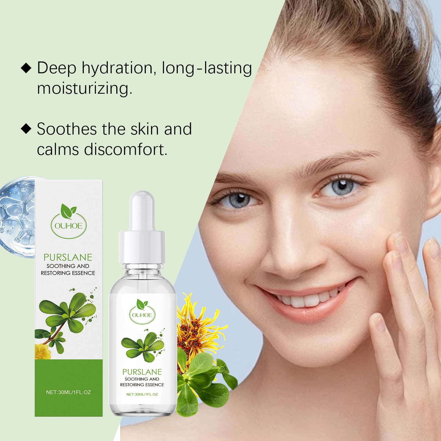 Purslane Soothing Repair Serum - Hydrating Facial Moisturizer for Sensitive Skin