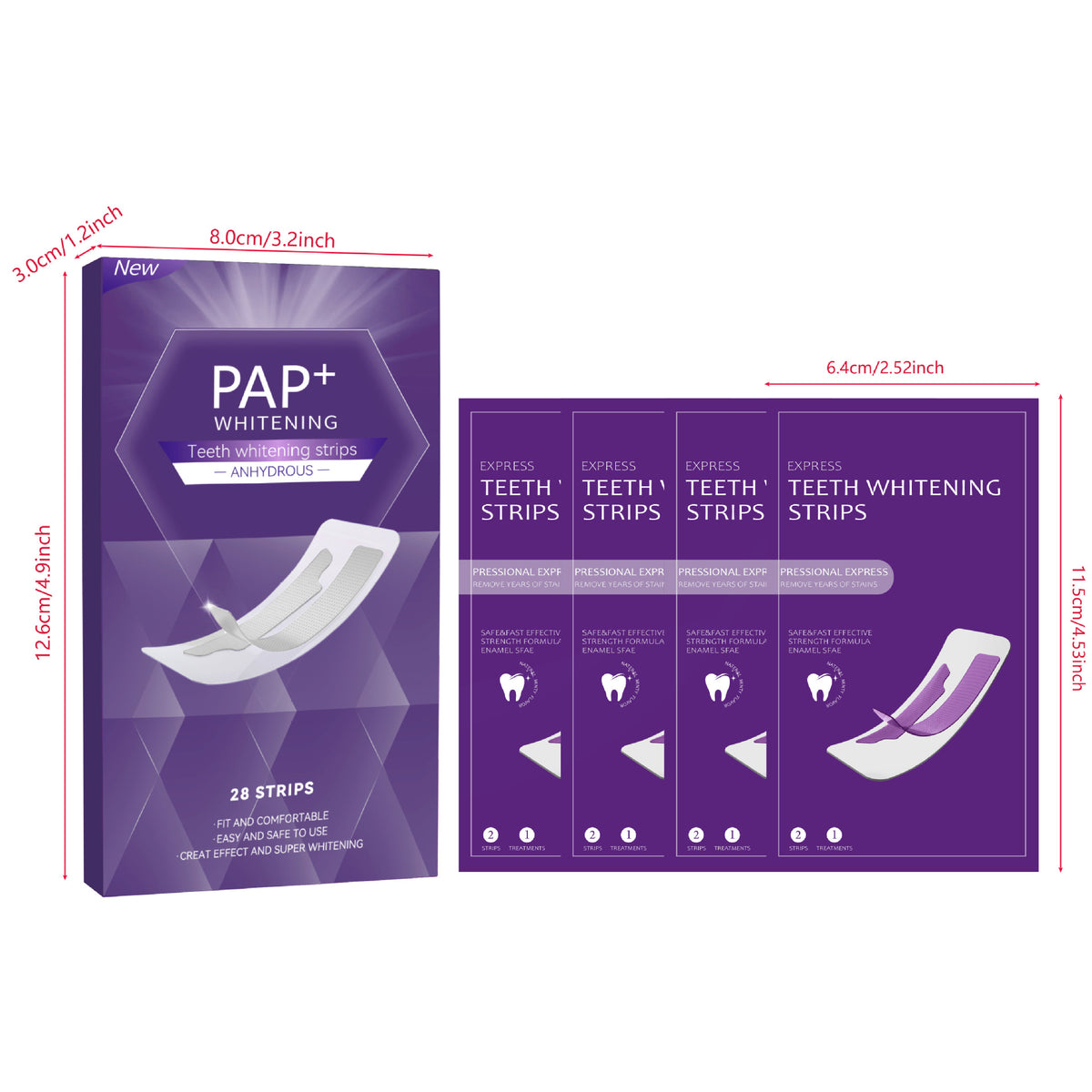 Whitening Teeth Strips - Purple Mint Flavor