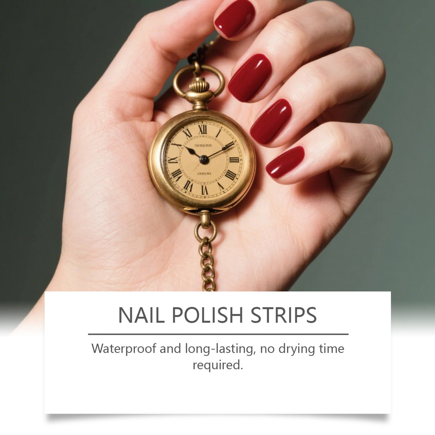 Waterproof Red Nail Stickers - Elegant 22-Piece Nail Art Decals