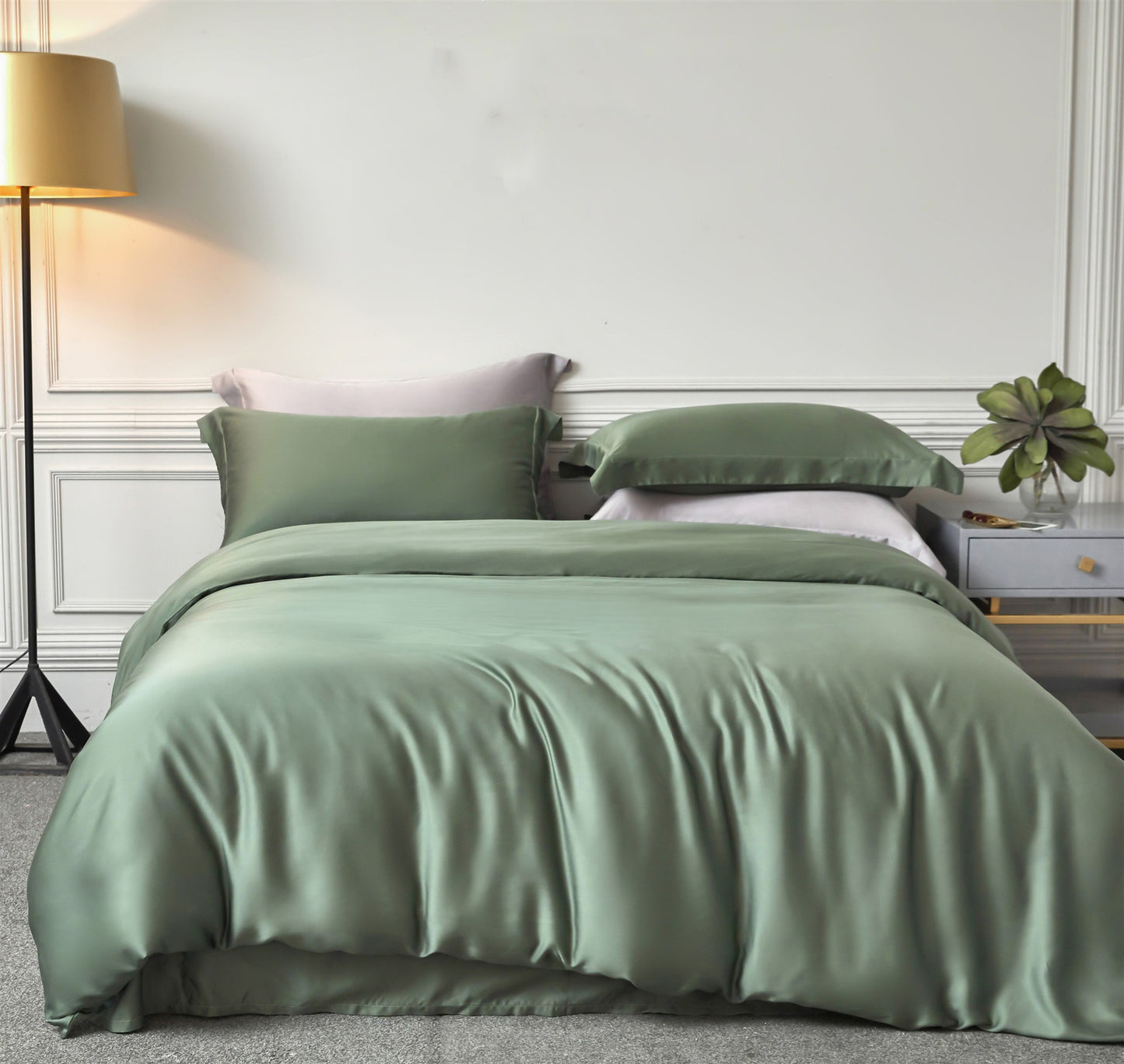 Double-Sided Tencel Bed Sheets and Bedding Set - Blue, Pink, Grey, 1.5m-2m Sizes