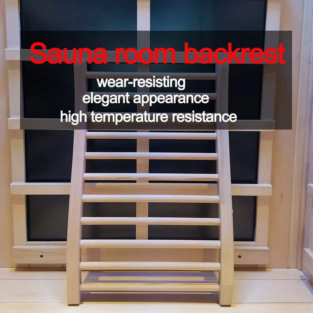 Sauna Backrest - Hemlock Wood Round Stick Design for Comfort