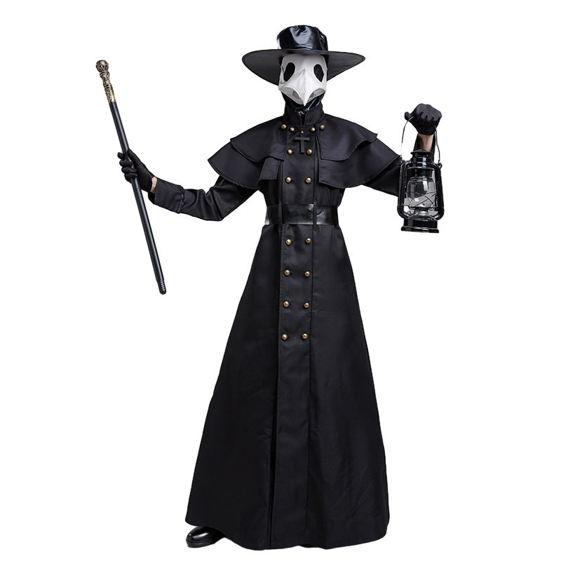 Medieval Plague Doctor Costume with Beak Mask - Multiple Styles