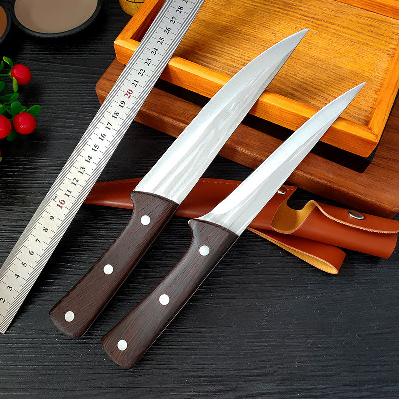 Hand-forged Meat Knife with Leather Case - Sharp Kitchen Butchery Tool