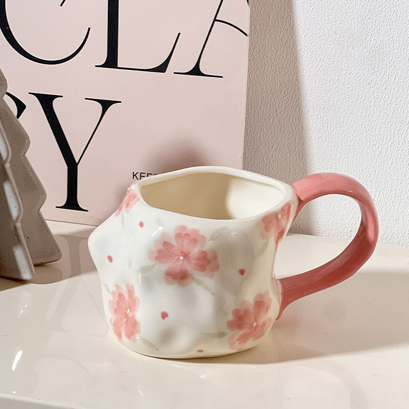 Large Capacity Hand-Painted Ceramic Mug - Heat-Resistant Drinkware
