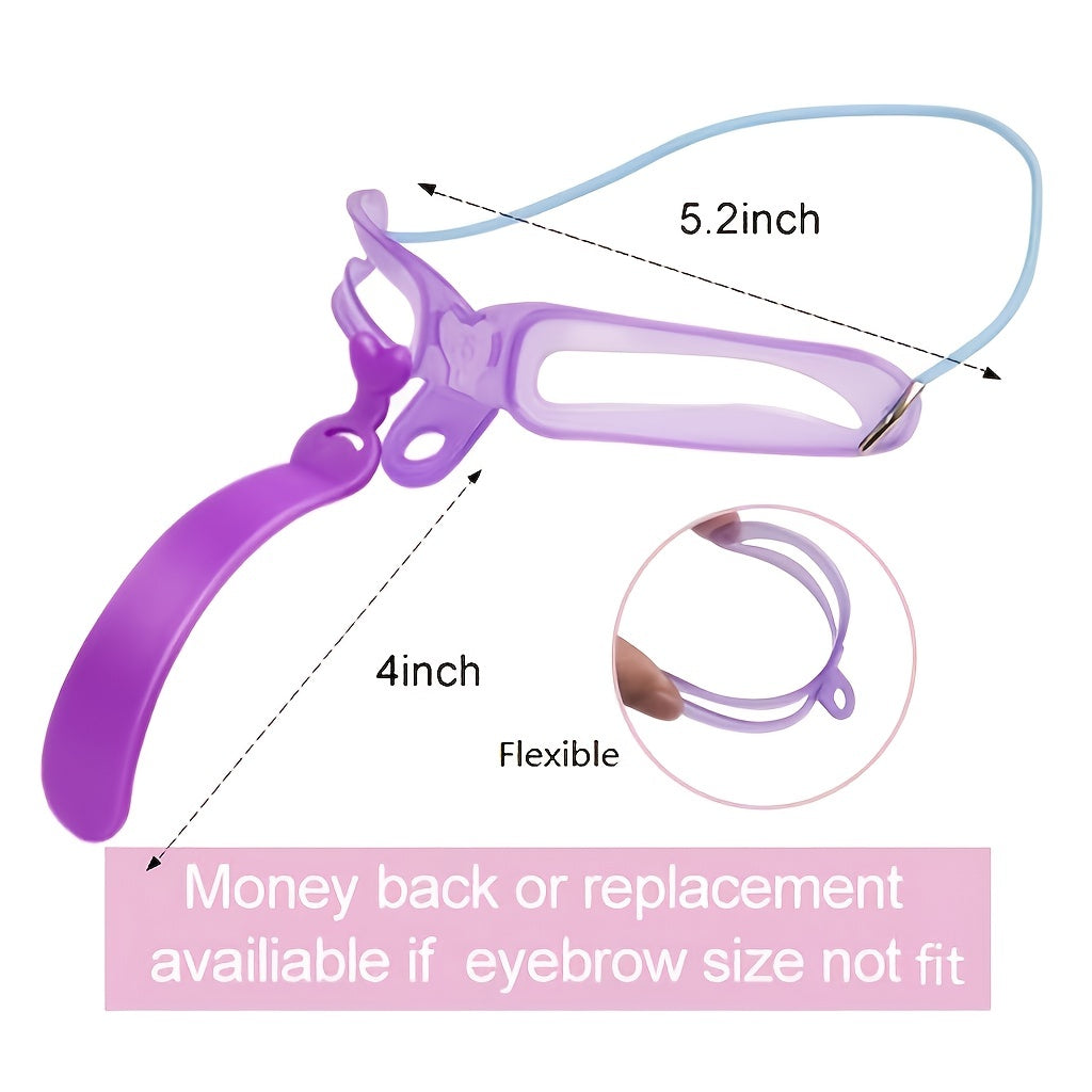 Eyebrow Stencil Kit with 8 Reusable Shapes & Handle for Precise Brows