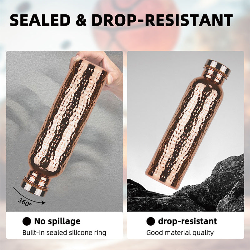 Stainless Steel Water Cup for Car Outdoor Use 800ml - Copper & Gold Plated Options