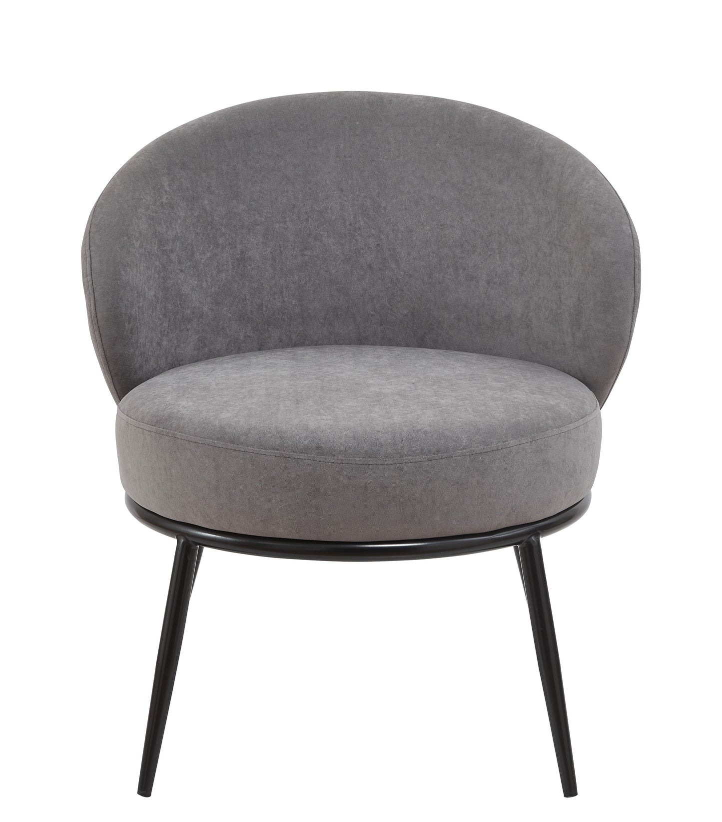 Round Velvet Accent Chair, Mid-Century Modern Upholstered Armchair