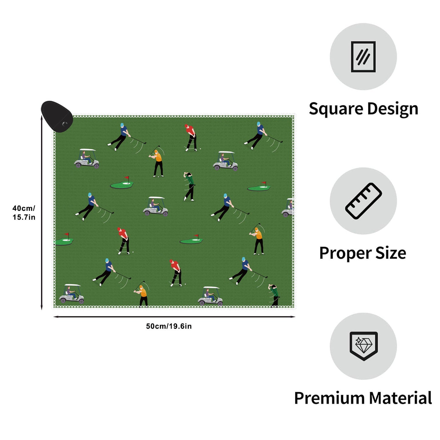 High Quality Microfiber Waffle Magnetic Golf Towel
