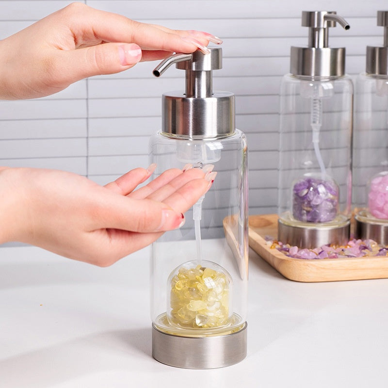 Natural Crystal Gravel Glass Bottle for Home & Garden Storage