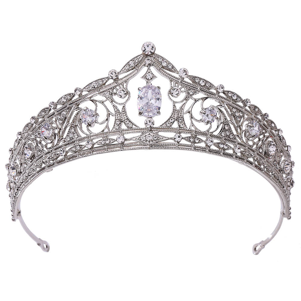 Alloy Rhinestone Wedding Hair Accessory Crown for Bridal & Party