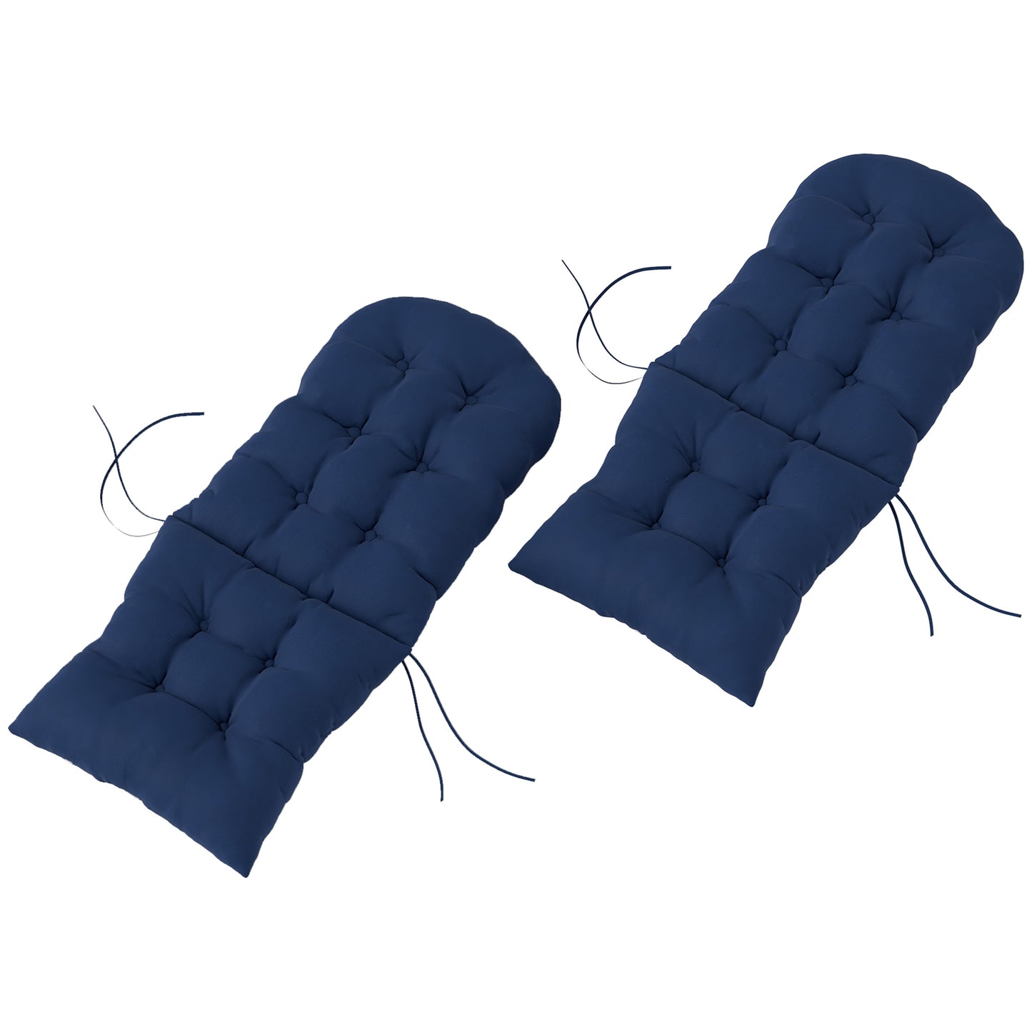 Adirondack Chair Cushions Set of 2 - Navy Blue Tufted Cushions