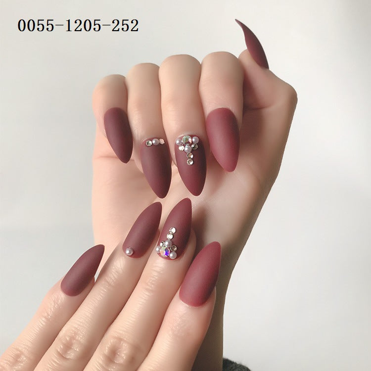 Women's Long Pointed Nail Art Sequins Set - Multiple Styles, 24 Pieces