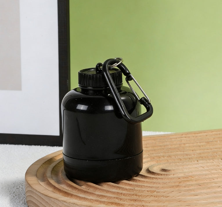 Portable Protein Powder Dispenser with Carabiner and Funnel - 200ml Capacity