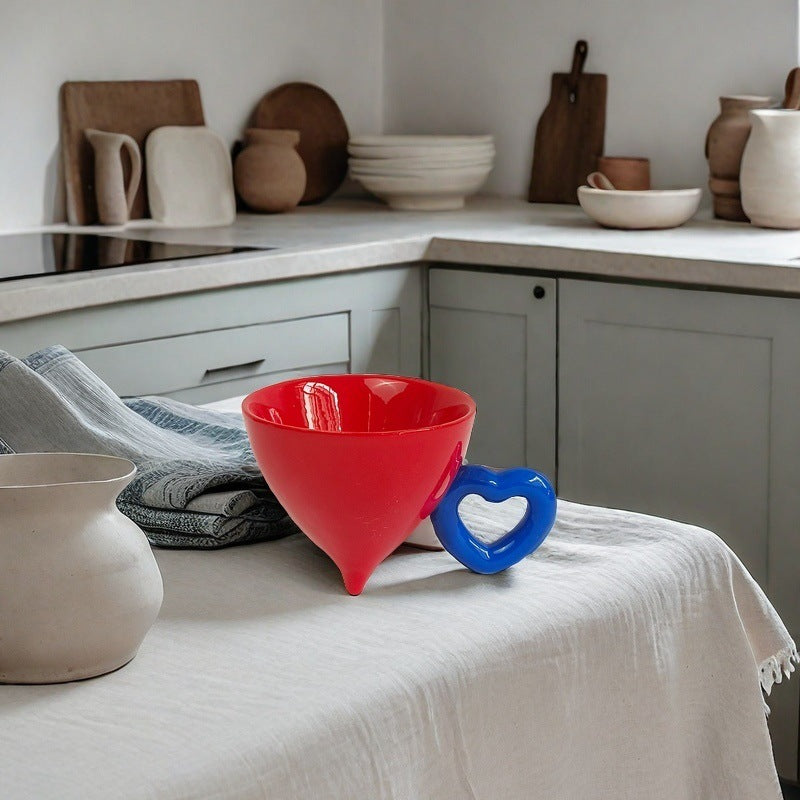 Ceramic Mug with Conical Shape and Solid Color Design - Heat-Resistant, 120ML