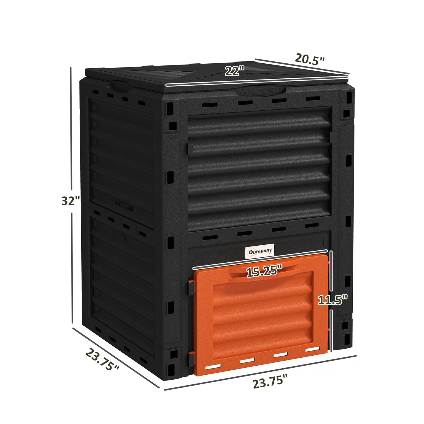 80 Gallon Outdoor Compost Bin - Large Capacity Garden Aerator with Lid