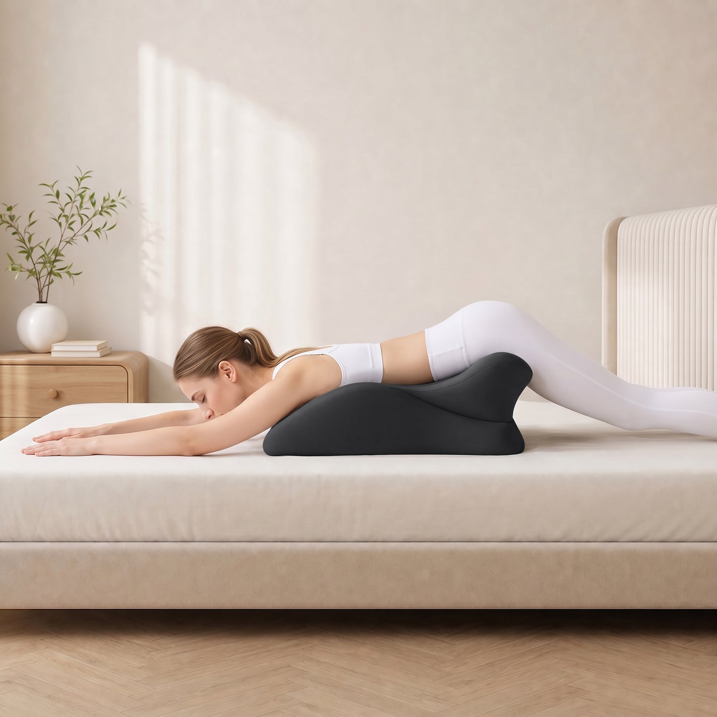 Ergonomic Memory Foam Support Pillow for Couples - Black