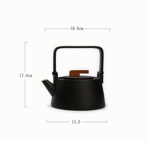 High Temp Resistant Ceramic Teapot 900ml for Kitchen & Home Use