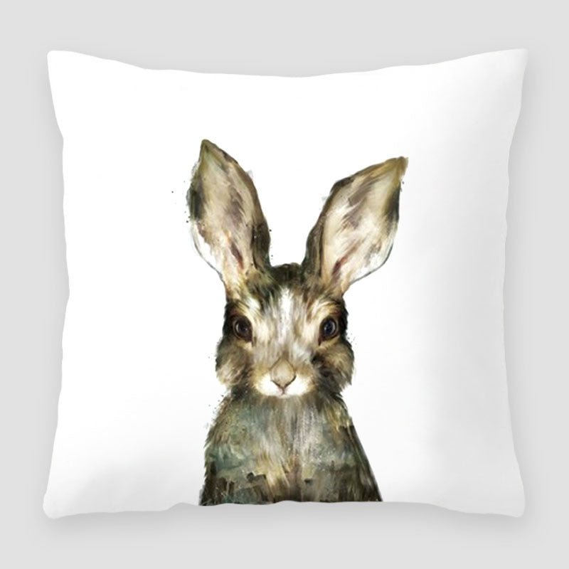 Cartoon Peach Skin Velvet Pillow Cover for Sofa & Living Room - Multiple Colors