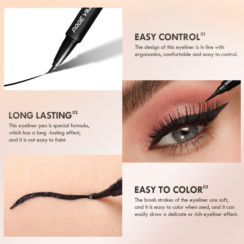 Waterproof Long-Lasting Liquid Eyeliner Set - Smudge-Proof & Sweatproof