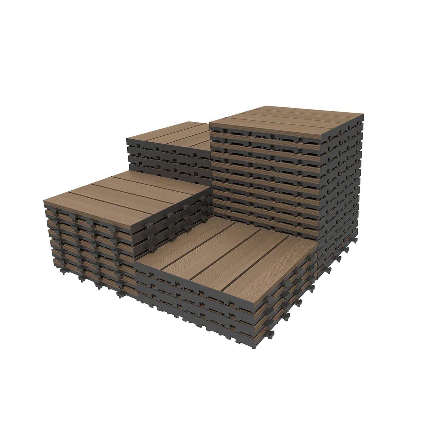 36 Pcs Interlocking Deck Tiles, 12 X HDPE Outdoor Flooring, Patio