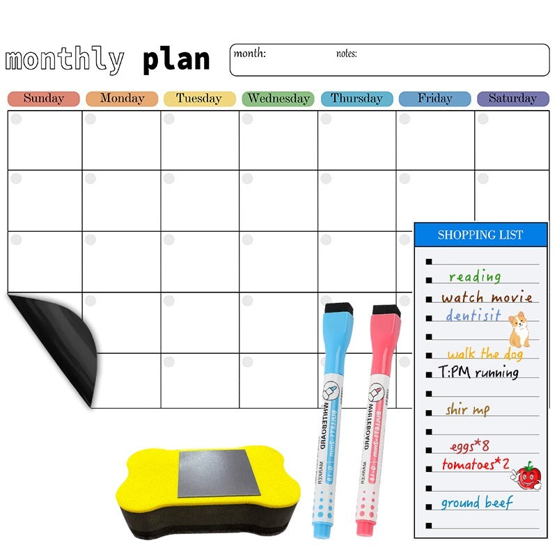 Magnetic Fridge Memo Board - Easy to Erase & Reusable