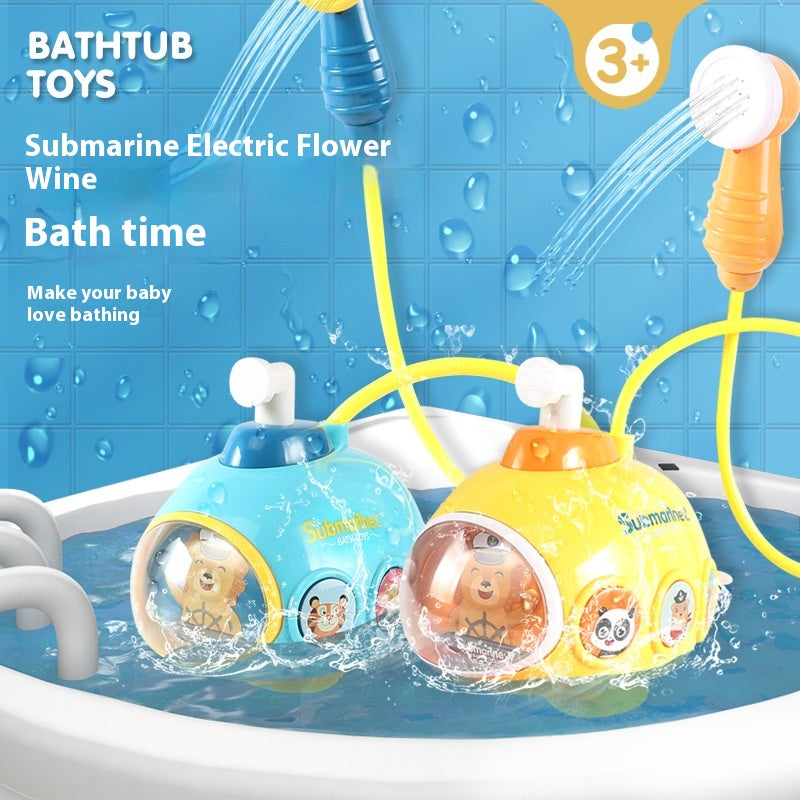 Electric Bath Water Spray Toy Submarine Water Play Accessory