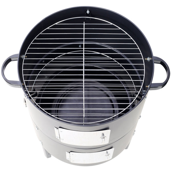 17 Inch Heavy Duty Charcoal Smoker Grill - Black