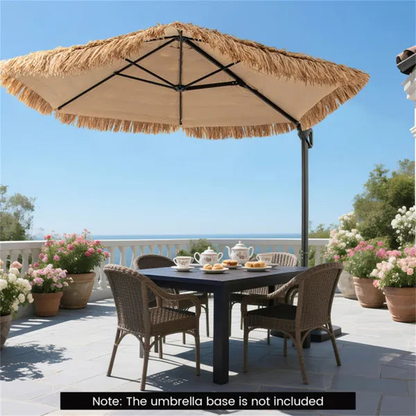 9.5ft Tropical Outdoor Umbrella - 2-Tier Vented Sunshade