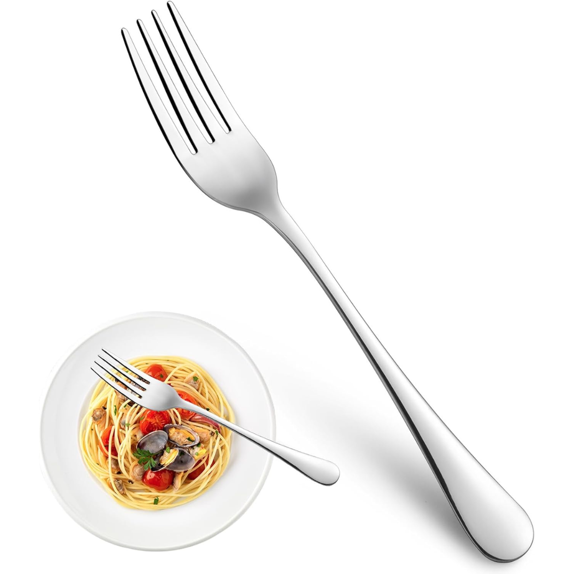 Dinner Forks Set of 16 - Food Grade Stainless Steel Silverware