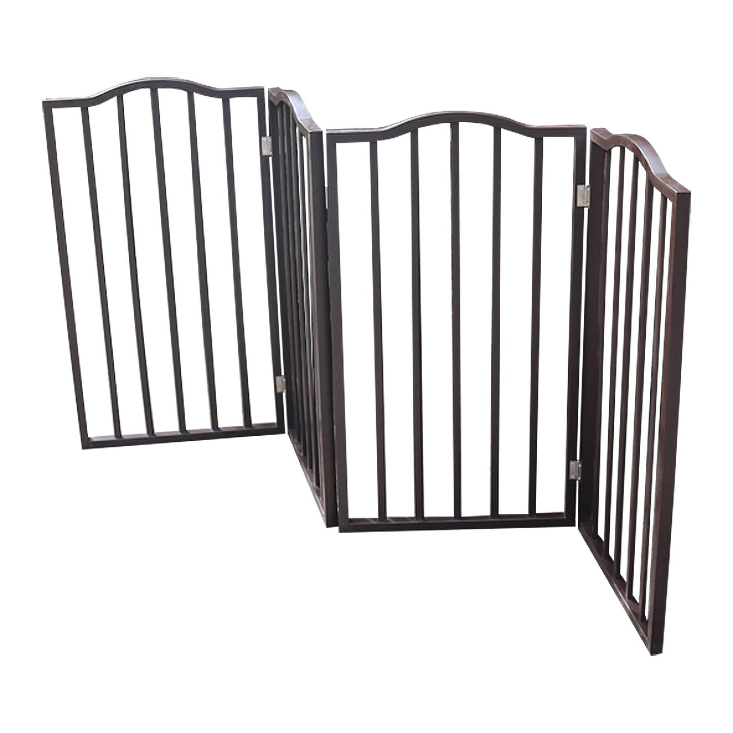 Folding Wooden Pet Gate for Doorways and Stairs - Adjustable, No Installation