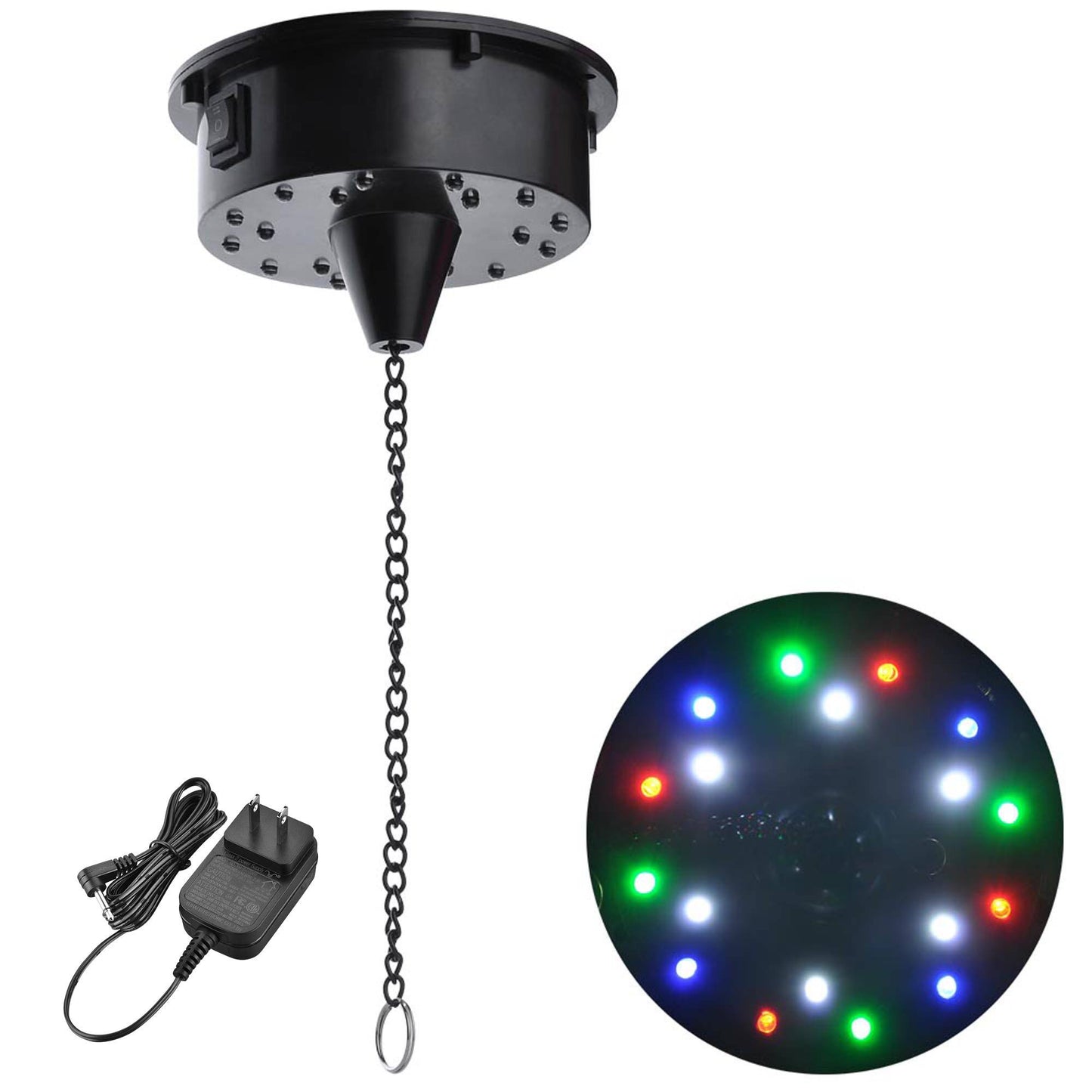 LED RGBW Mirror Ball Motor 6 RPM for Disco Lighting, Sound-Activated