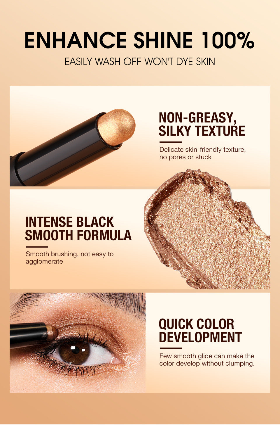 8 Color Eye Shadow Stick Set - Smudge-Resistant, Long-Wear Makeup