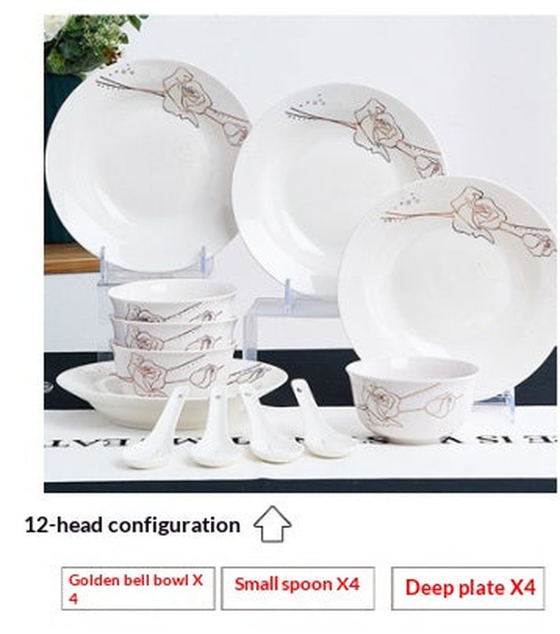 Ceramic Dinnerware Set with Bowls and Plates - Multiple Styles & Sizes